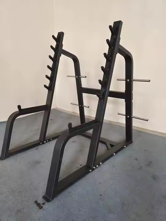 Heavy-duty squat rack for barbell strength training and home gyms