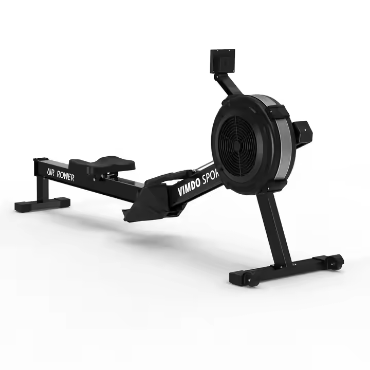 Commercial-grade air rower delivering low-impact, full-body cardio for serious endurance training