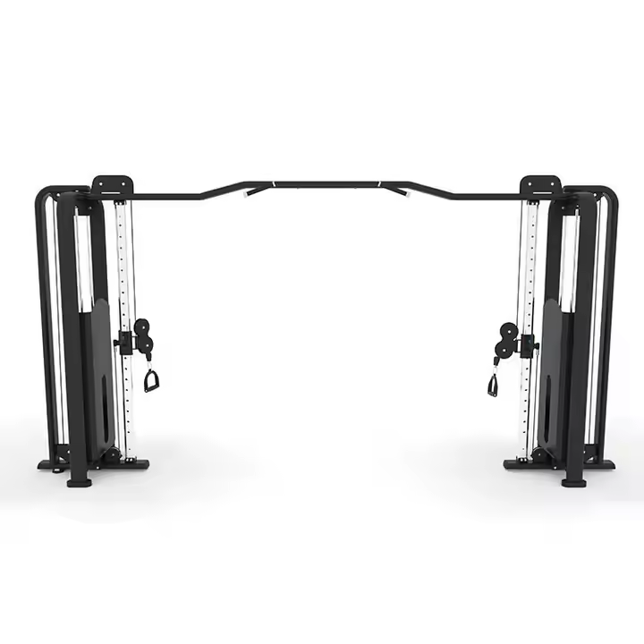 Cable crossover machine with dual adjustable pulleys for full-body strength